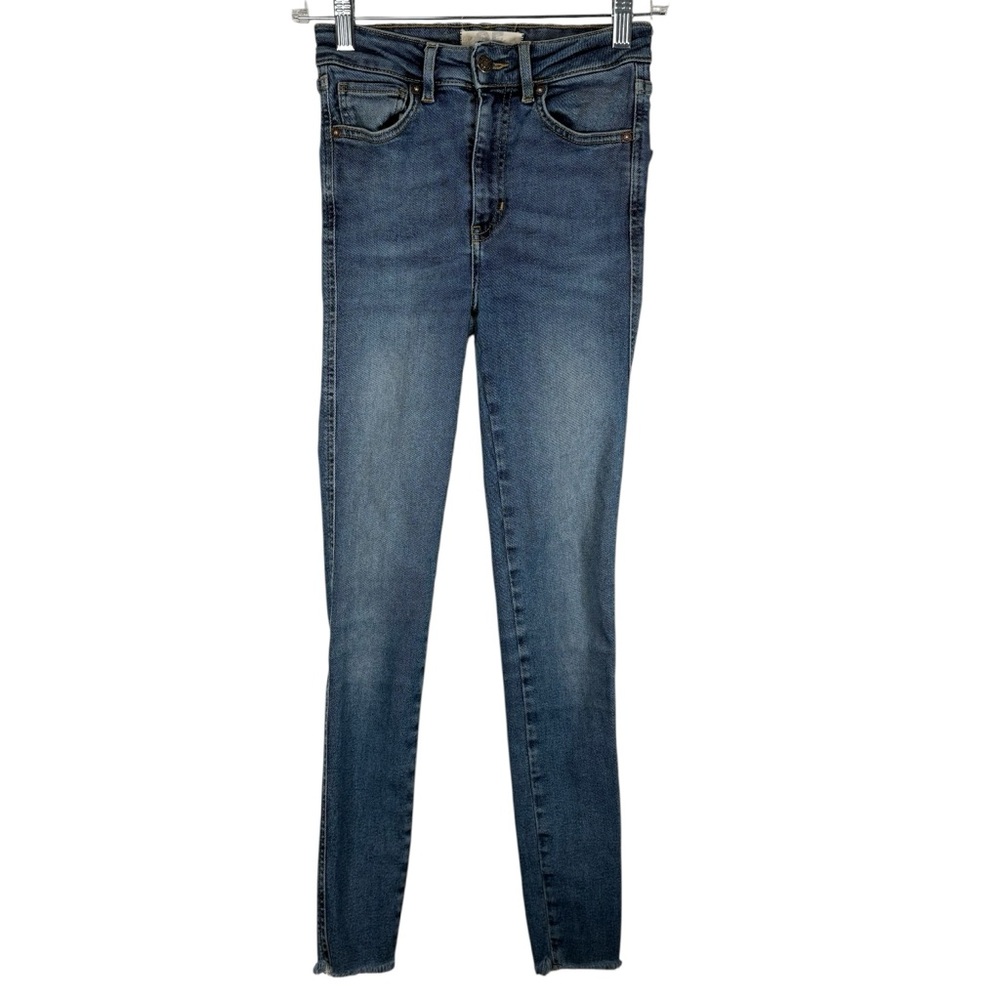 We The Free Womens 25 High Rise Waist Blue Skinny Jeans Stretchy Fit Denim